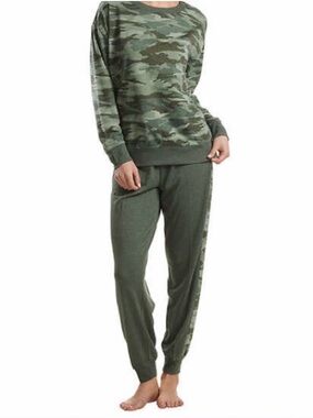 Splendid Olive Green Camo Track Joggers